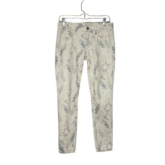 American Eagle cream gray printed low rise Jeggings size 4 - Picture 1 of 8